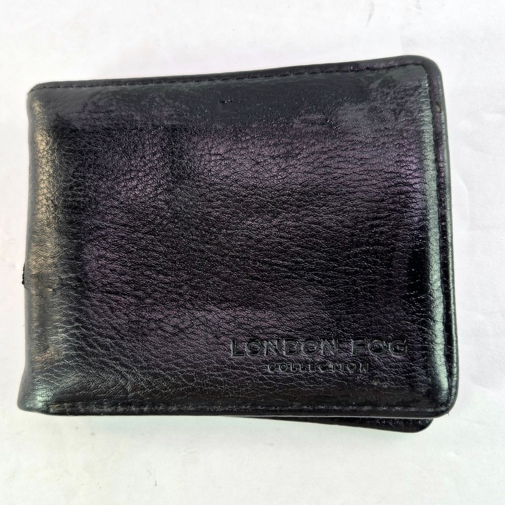London Fog Men's Black Genuine Leather Bi-Fold Wallet